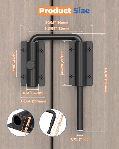 Sliding Door Loop Lock, Security U-Bolt Locks, Black - color: Black-1PC