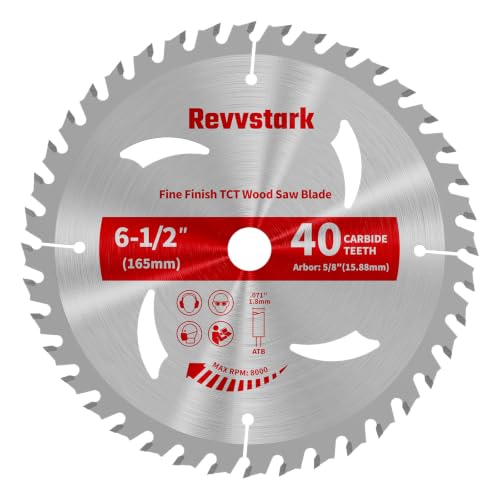 Circular Saw Blade 6-1/2" 40T for Cutting Wood, 5/8" Arbor - size: 6-1/2 In 40T