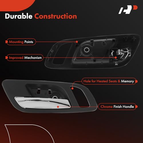 A-Premium Interior Door Handle Front Left Driver Side | Compatible with 2007-2014 Chevy Silverado 1500 2500HD 3500HD, Tahoe, Suburban, Avalanche & GMC Sierra, Yukon