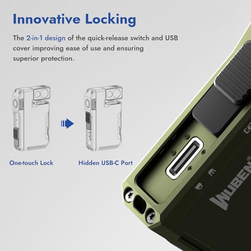 WUBEN G5 Rechargeable EDC Flashlight, Mini Flat Bright Small Flashlight - color: Green
