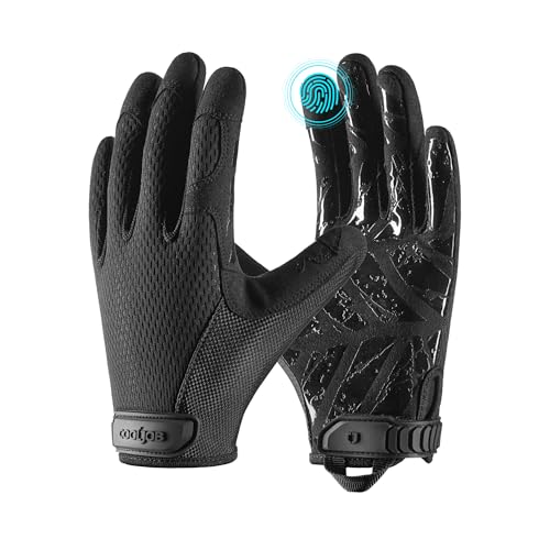 COOLJOB Mechanic Safety Work Gloves, Enhanced Anti-Slip Grip Tactical Gloves, Touchscreen, Breathable, Ultra-Soft, S-XL - color: Black, size: Medium