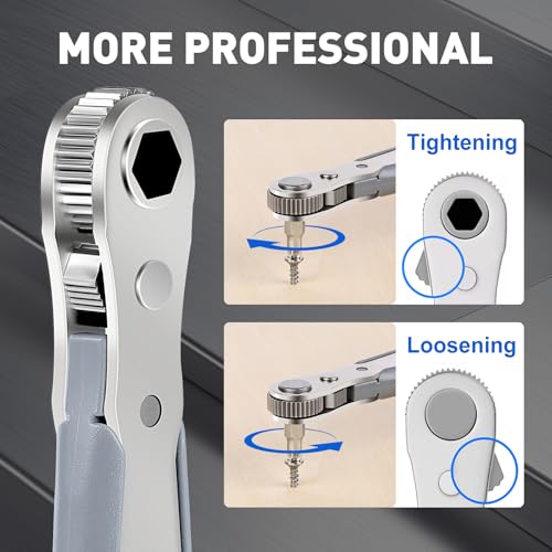 TUXIYA 30in1 Right Angle Screwdriver, 36-Tooth Mini Ratchet Wrench