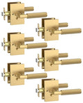 Asidrama 6 Pack Champagne Bronze Privacy Interior Door Handles - color: Champagne Bronze