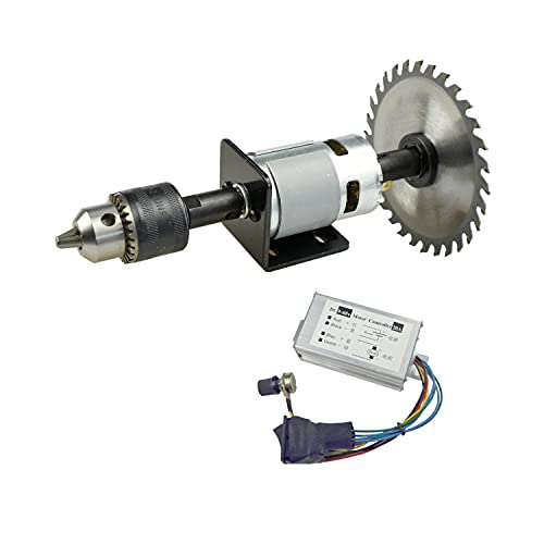 CHANCS Circular Saw Machine 775 DC Electric Motor DC 24V 12000RPM Dual Output Shaft DIY Saw Drill with PWM Speed Controller - color: 775 6000/12000rpm Double Shaft Set+pwm
