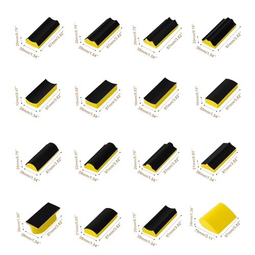 56 PCS Hand Sanding Block Set Include 16 PCS Contoured Profile Sander Block and 40 Sheet Sandpaper Interchangeable Assorted Convex & Concave Shapes Used for Woodworking Furniture, Auto Paint