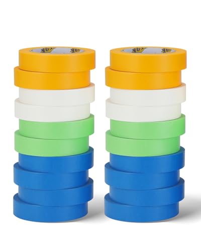 EFOK 20 Rolls Painters Tape 1 Inch Colored Bulk Masking Paint Tape 55 Yds