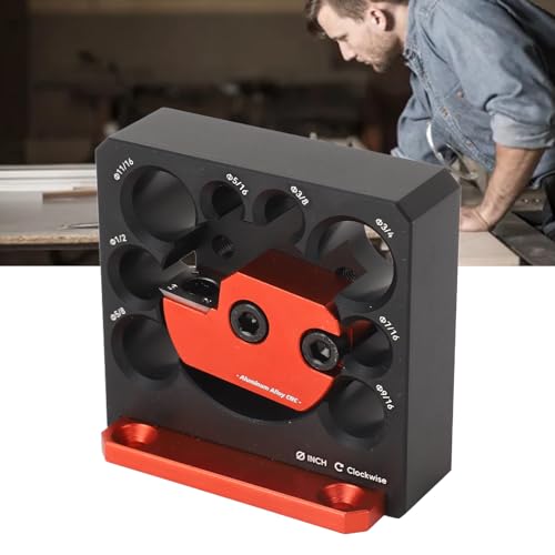 Dowel Maker Jig Kit, Aluminum Alloy 8 Holes Adjustable Drill Milling Dowel Round Rod Auxiliary Tool with Carbide Blade for Wooden Rods Sticks Woodworking