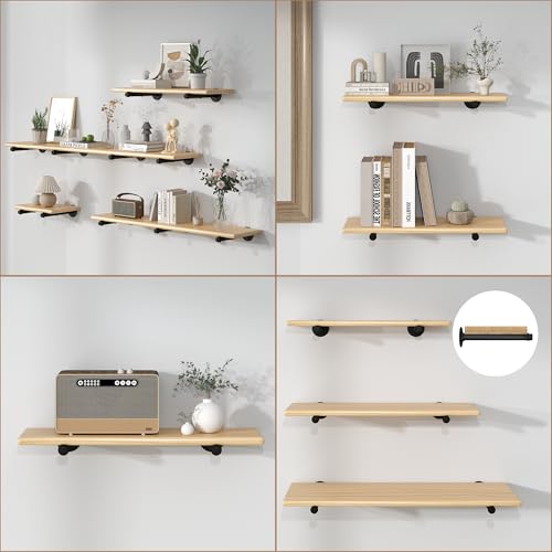 Industrial Pipe Shelf Brackets for 10 Inches Board, Heavy Duty Wall Mounted Metal Shelving Brackets for DIY Floating Shelves (8 Pack) - size: 10 Inch 8 Pack