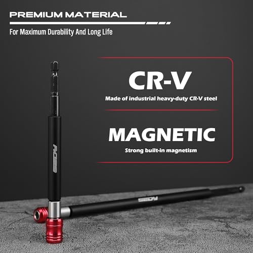 Magnetic Screwdriver Bit Holder Set: 2-Piece 1/4 Inch Hex Shank Quick Release Extension Adapter | Super Straight Durable CR-V Steel | Universal Fit for Impact Driver Bits | 6", 12" Long - style: 6|12inch-2PCS