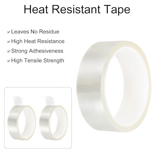 uxcell Clear Heat Tape, 1 Roll 30mmx33m 108ft High Temperature Heat Resistant Tape for Sublimation,Heat Vinyl Press,Heat Transfer, Circuit Board, No Residue - color: Clear, size: 30mmx33m