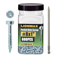 LIONMAX Pocket Hole Screws Fine Thread #8 x1 Inch, 600 PCS, Galvanized - size: #8 x 1"