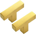 Ravinte 10 Pack Gold Square Bar Cabinet Knobs 2 Inch Kitchen Handles - color: Gold