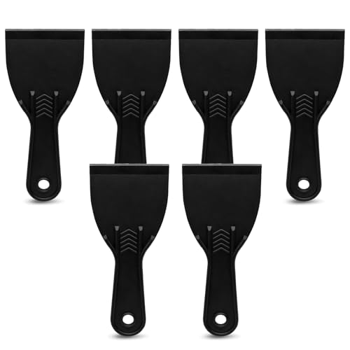 Flexible Plastic Putty Knife Set, 6pcs Scraper for Spackling