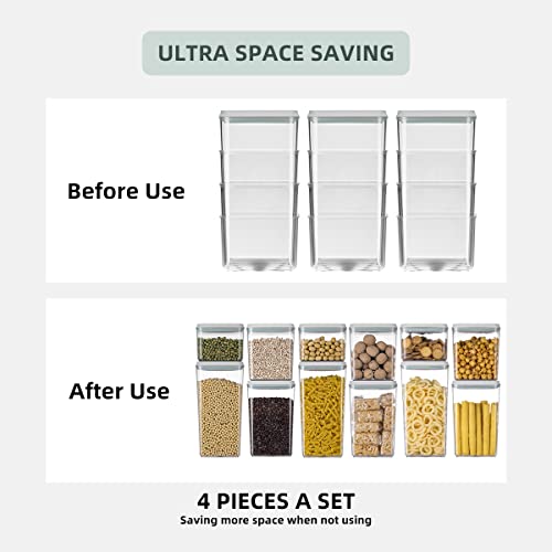 12 Pcs Pop Airtight Food Storage Containers with Lids for Kitchen Pantry Organization Stackable Cereal Snacks Flour Sugar Coffee Spaghetti (1.2, 2.0, 2.7, 3.3qt)*3 - color: 12 Pcs Set