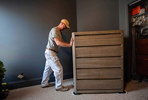 Furniture Slides for Carpet, Large (9” x 6”) - Easily Move Sofas, Loveseats, Cabinets, Bookcases, and More (4 Slides per Set) - size: 9" x 6"