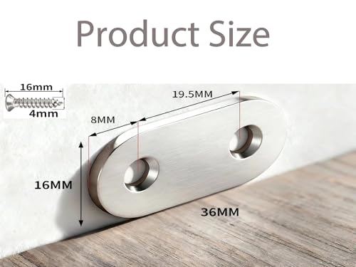 50PACK 1.4INCH X 0.6INCH Stainless Steel Straight Flat Bracket Repair Plate Brace,Mending Joining Plates for Wood, Board, Bed Frame, Furniture & Shelves,with Screws - size: 50PACK 1.4INCH X 0.6INCH