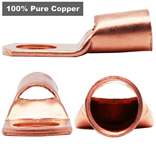 TKDMR 160Pcs Copper Wire Lugs AWG2 4 6 8 10 12 with Heat Shrink Set, 80Pcs Battery Cable Ends Ring Terminals Connectors Tubing Assortment Kit - size: 10 Kind Sizes