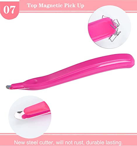 Staple Remover Professional Magnetic Staple Remover Puller Staples Remover Staple Removal Tool for School Office Home (Rose red) - color: Rose Red