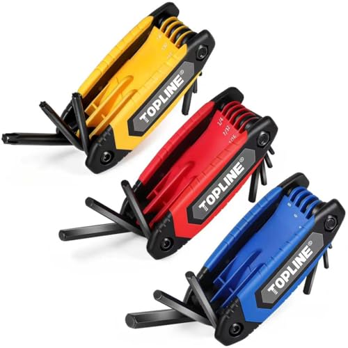 Topline 25-piece Folding Hex Key Set, Metric, SAE, Torx