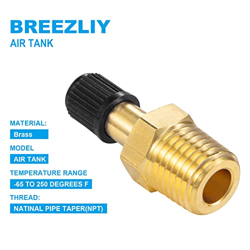 4PCS 1/4" NPT Tank Valve Anti-Corrosion Brass Schrader Valve with Standard Valve Core with 1/4'' NPT Male,Using with Air Compressor Tanks with Sealing Caps - size: 4PCS 1/4" NPT Tank Valve