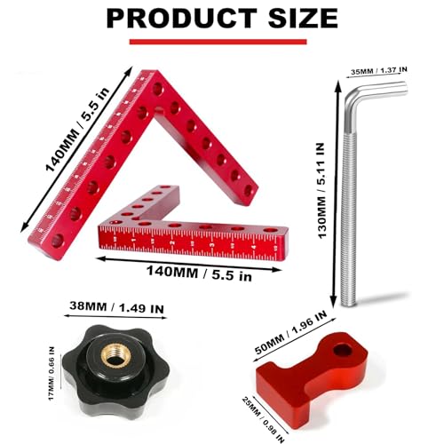 Corner Clamp for Woodworking,4pcs 5.5"x 5.5" Clamps Aluminum Alloy Positioning Squares Woodworking Tools,90 Degree Corner Clamps for Woodworking for DIY Cabinets,Picture Frames,Drawers