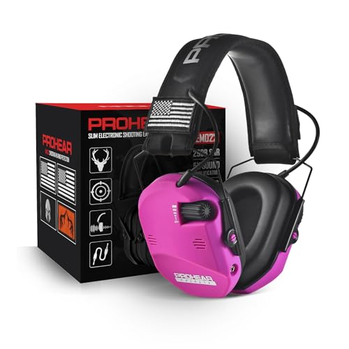 PROHEAR 022 Electronic Ear Protection for Shooting & Hunting - 29dB SNR Noise Reduction, 4 Omnidirectional Microphones - color: Electronic Ear Protection-pink