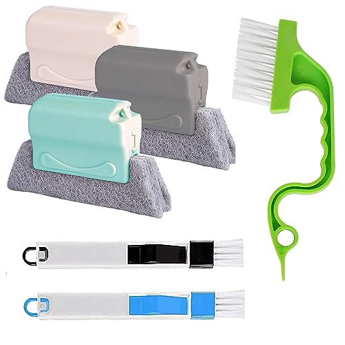 Window Groove Cleaning Brushes Tools,6 Pcs Household Deep Cleaning Tool,Magic Window Sill Cleaning Tool for Slide Door,Shutter,Air Conditioner,Bathroom/Shower,Blinds,Vents (6 PCS)
