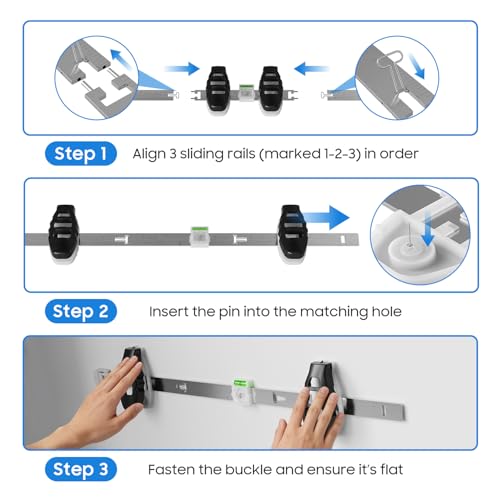 3-in-1 Picture Hanging Tool, Art Hanging System with Wall Alignment, Size Marking & Push-to-Nail Technology, Supports Up to 25 Inch Double Nailing