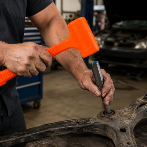 Stark USA 2-Pounds Dead Blow Hammer, 2 lbs Pound Grip Mallet Hammer Handle Spark Rebound Resistant Head, Orange - size: 2-LBS