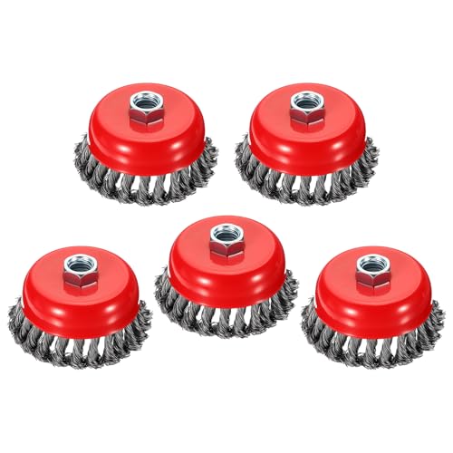 5pcs 4in Wire Cup Brush for Angle Grinder with 5/8"-11 Arbor - size: 4 inch