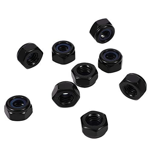 1/2-13 Nylon Insert Hex Lock Nuts Locknuts, 304 Stainless Steel 18-8, Black Oxide, 25 PCS - color: Black, size: 1/2-13