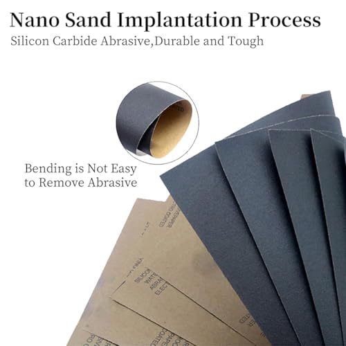 100 Pcs Wet Dry Sandpaper,80 to 5000 Assorted Grit | Sand Paper Sheets for Wood Furniture Finishing,Metal Sanding and Automotive Polishing - style: sandpaper-100 pcs