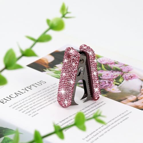 MultiBey Bling Acrylic Staple Remover with Metal Jaws, Pink Black - color: Pink Black