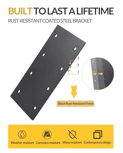 8 Pcs Ultra-Thick Straight Mending Plate, 9.25" x 4.5" Extreme Weatherproof Flat Bracket, Heavy Duty Steel I-Shape Timber Connector for 6x6 8x8 Lumber, Outdoor Pergola, Deck & Cabin - size: 8 Pack, style: P-Shape Tie