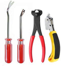 4Pcs Upholstery Staple Remover Tool Set Nail Puller, Staple Puller Set Including End Cutting Plier, Tack Pullers, Carpet Remover, Removing Staples from Construction Furniture Floor Wall Wooden