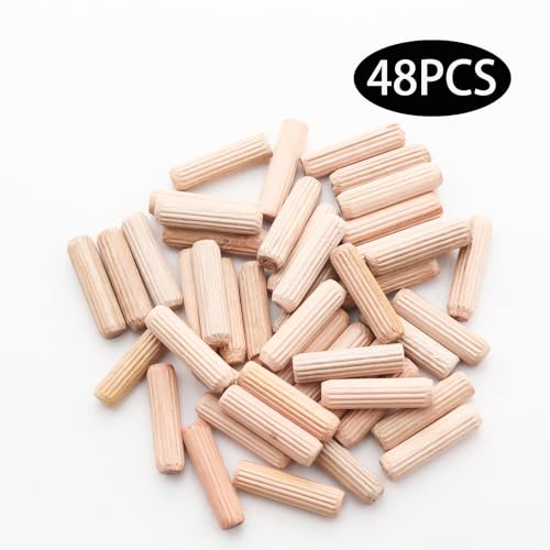 48Pcs 8mm x 30mm / 5/16 Inch x 1.18 Inch Wooden Dowel Pin - size: 8 x 30mm