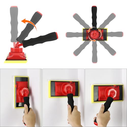 QWORK Paint Edger Tool Kit, 7 in + 4 in Paint Edger Trimmer, 10-Piece Paint Pad Applicator Kit, Corner Wall and Ceiling Pad Painting Tool