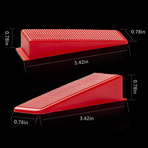 Reusable Leveling Wedges,Reusable Tile Leveling System Wedges for 1/8" Spacers,1/16" Spacers,1/32" Spacersand Tile Leveling System Kit,for Tile Leveler Installation(1000Pcs, Red)