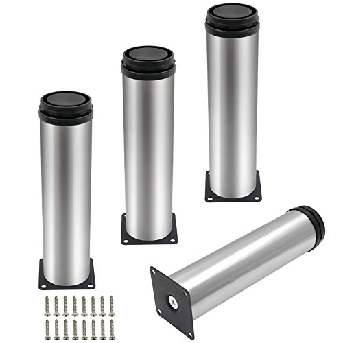 4 Pack Furniture Leg Set, 2" Dia 8" H Adjustable - size: 8 Inch