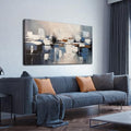 AUUZAIUA Abstract Canvas Wall Art Blue and White Oil Painting 24x48 Inch - size: 24"L x 48"W