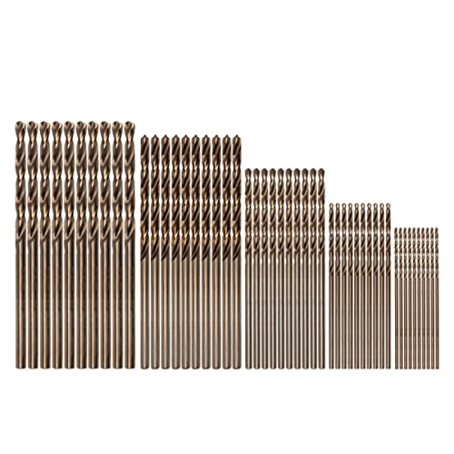POWERTEC 1mm, 1.5mm, 2mm, 2.5mm & 3mm Cobalt Drill Bits Set, 50 Pack – M35 HSS Jobber Length Twist Bits, 135° Tip for Metal, Stainless Steel, Cast Iron, Wood & Plastic (QDB2104) - style: 50PK Metric Cobalt Drill Bits Set (1mm-3mm)