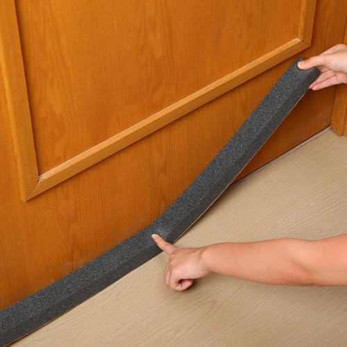 2 Rolls 1-1/2 Inch W x 1-1/2 Inch H Foam Weather Stripping with Adhesive 8 ft Foam Density Closed Cell Tape Seal for Uneven Gaps Doors Windows (Black) - color: Black