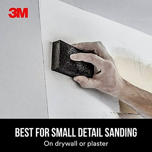3M Small Area Drywall Sanding Sponge, 3.75 in by 2.625 in by 1 in, Fine/Medium (9093DCNA) (Pack of 2) - size: 3-3/4 in x 2-5/8 in, Pack of 2, style: Fine/Medium