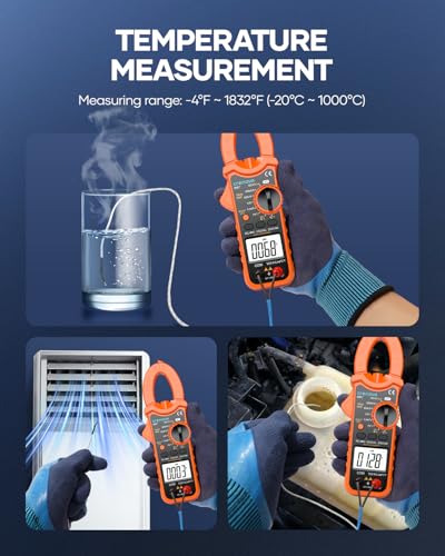 Crenova Clamp Meter Multimeter 600A AC/DC 6000Counts TRMS Electrical Tester