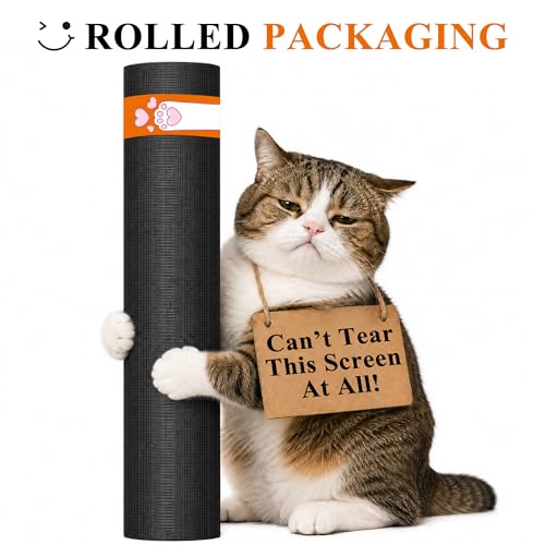 MAGZO Pet Proof Window&Door Screen Roll, 39" W x 145" L, Black - color: Black, size: 39"W x 145"L(Roll)