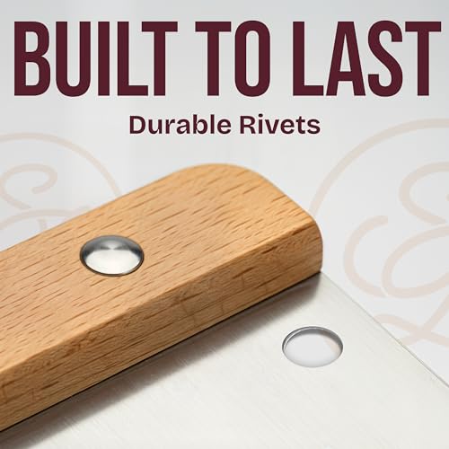 Superbaking Multipurpose Bench Scraper, 6" Grill & Dough Scraper with Ruler - size: Wooden Grip