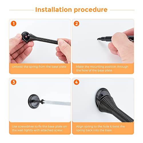 Ravinte Door Stoppers, 12 Pack Black Spring Door Stops with Rubber Bumper - color: Black