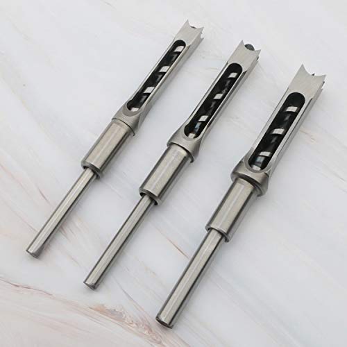 3pcs Woodworking Square Hole Drill Bits Mortising Chisel Set | Countersink Bits, Hole Saw Power Tool Kits, 9/16, 5/8, 3/4-Inch