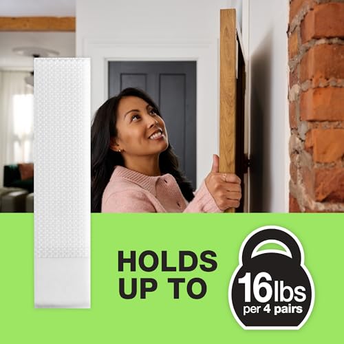 FrogTape reMOVEables Large Picture Hanging Strips, 72 Pairs- 16lbs per 4 Pairs, Damage-Free Removeable Adhesive Wall Strips Picture Hangers for Mounting Frames, Canvas, Home Décor, White (144 Pieces) - size: 72 Pairs, style: Large