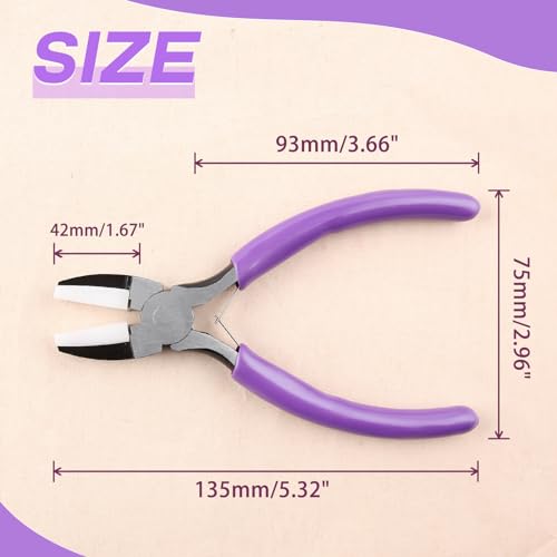 SPEEDWOX 5.5" Nylon Jaw Pliers Flat Nose, 2 Replacement Tips for Jewelry - style: Flat Nylon Jaw Pliers
